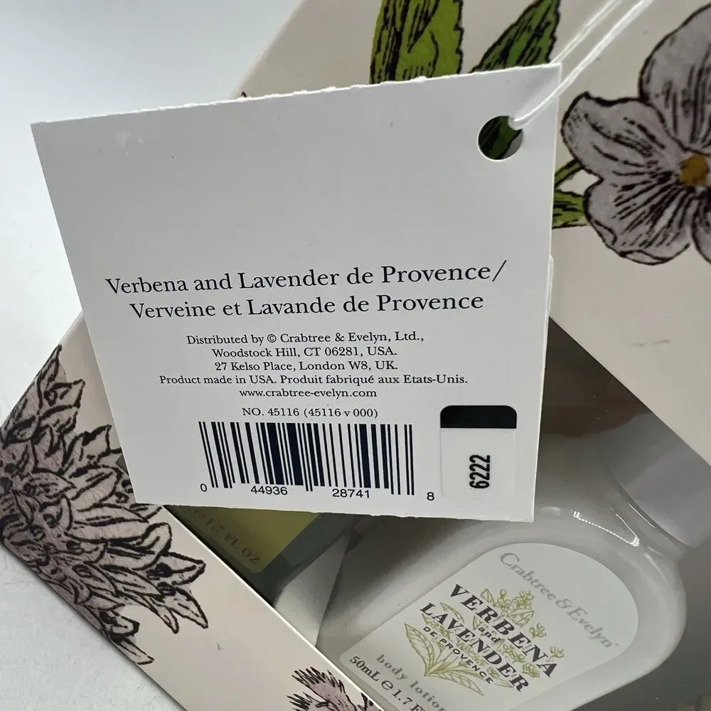 Vintage Crabtree Evelyn Verbena Lavender De Province Travel Gift Set NEW
